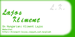 lajos kliment business card